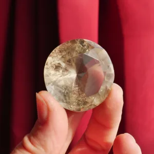 1.4" Natural Citrine Quartz Diamond Brilliant Cut Crystal Carving 130 Carat