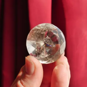 1.25" Natural Light Smoky Quartz Diamond Brilliant Cut Crystal Carving 119 Carat