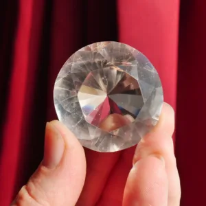 1.5" Clear Quartz Diamond Brilliant Cut Crystal Carving 157 Carat