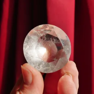 1.4" Clear Quartz Diamond Brilliant Cut Crystal Carving 125 Carat