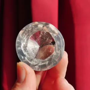 1.5" Clear Quartz Diamond Brilliant Cut Crystal Carving 146 Carat