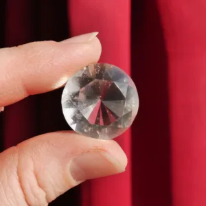 0.75" Clear Quartz Diamond Brilliant Cut Crystal Carving 35.3 Carat