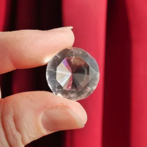 0.75" Clear Quartz Diamond Brilliant Cut Crystal Carving 25 Carat