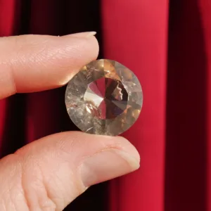 0.75" Natural Smoky Quartz Diamond Brilliant Cut Crystal Carving 21.7 Carat