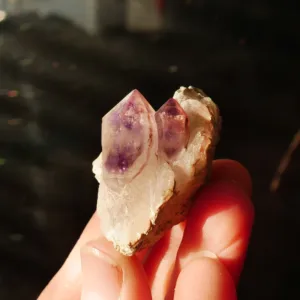 1.5" Brandberg Amethyst Scepter, Skeletal or Window Elestial Amethyst 1.3 oz