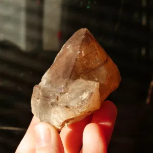 3" Brandberg Smoky Amethyst with Hematite Inclusions, Skeletal or Window Elestial Growth Habit 4.9 oz