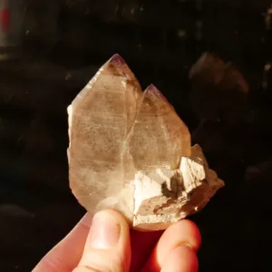 2.75" Brandberg Smoky Amethyst with Hematite Inclusions, Skeletal or Window Elestial Amethyst 3.9 oz