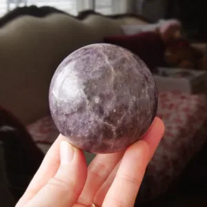 2.5" Lepidolite + Smoky Quartz Sphere 12.3 oz