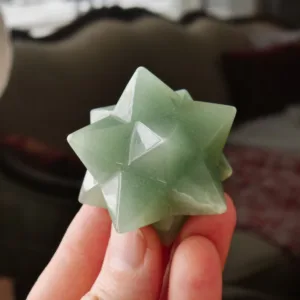 2" Green Aventurine Double Merkabah 2.7 Oz | Stellated Dodecahedron | 12-Pointed Crystal Star | Asteroid