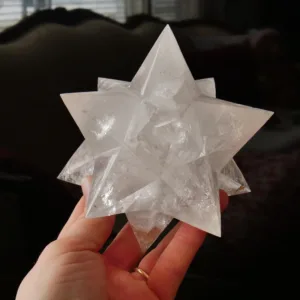 5" XL Clear Quartz Double Merkabah 1.7 Lb | Stellated Dodecahedron | 12-Pointed Crystal Star | Asteroid