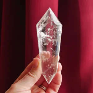 4.5" Clear Quartz FLAT Vogel with 12 sides from Brazil | Crystal Healing | Energy Tools 5.1 oz