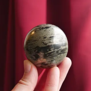 2" Pharoah Stone Sphere | Pyrite in Basalt Crystal | Rare!