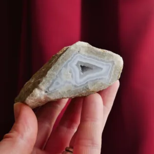 3.25" Sparkling Blue Lace Agate Geode / Blue Chalcedony Crystal from Africa 7.4 Oz