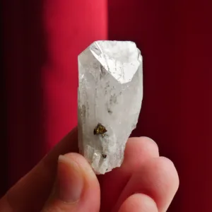 1.75" Danburite Point with Pyrite from Caracas, Mexico