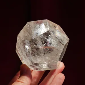2.4″ Clear Quartz Dodecahedron Crystal 1 Lb | Aether or Universe Element of the Platonic Solids | Sacred Geometry