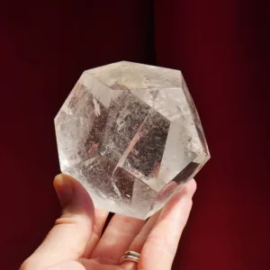 2.5″ Clear Quartz Dodecahedron Crystal 1.2 Lbs! | Aether or Universe Element of the Platonic Solids | Sacred Geometry