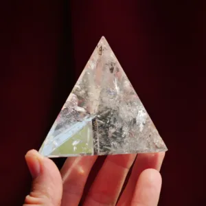 2.8″ Clear Quartz Tetrahedron 5.3 Oz | Fire Element of the Platonic Solids | Sacred Geometry
