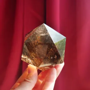 2.5" Natural Smoky Quartz Icosahedron Crystal 1 Lb | Water Element of the Platonic Solids | Sacred Geometry