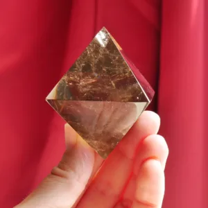 2″ Natural Smoky Quartz Octahedron 4.9 Oz | Air Element of the Platonic Solids | Sacred Geometry