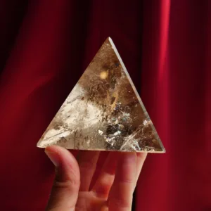 3.25″ Natural Smoky Quartz Tetrahedron 9.3 Oz | Fire Element of the Platonic Solids | Sacred Geometry