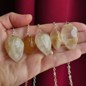 Golden Healer Quartz Faceted Teardrop Pendulum from Brazil - You Choose!
