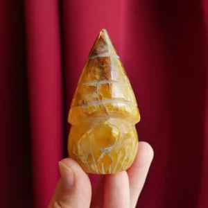 3" Golden Healer Gnome Crystal Carving from Brazil